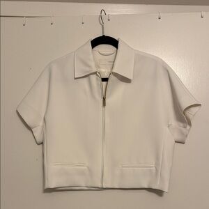 Zara ZW Collection Cropped Jacket Ecru XS